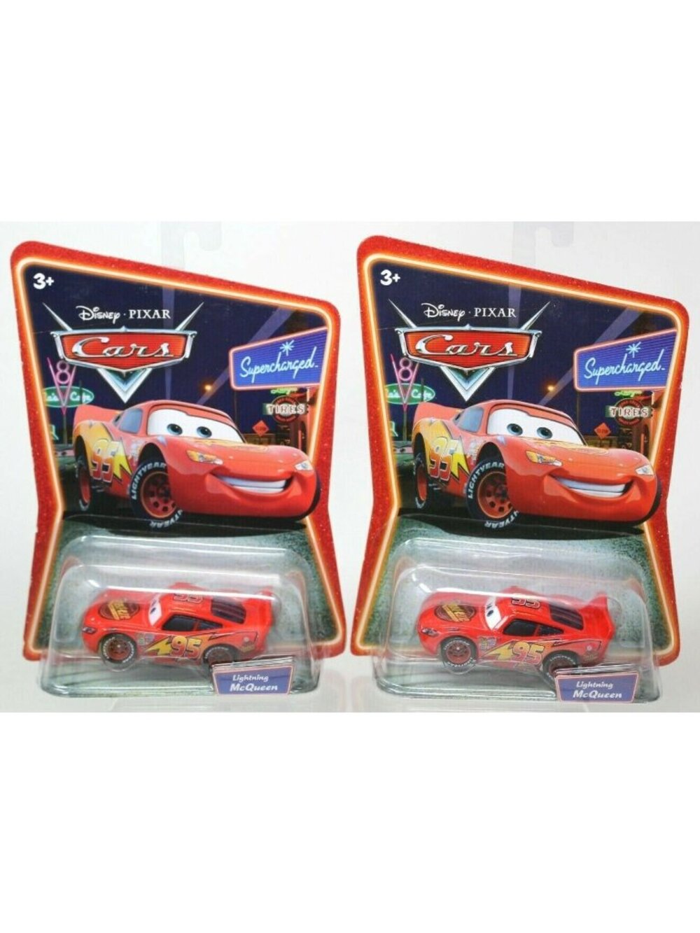 2 Disney Pixar Cars Supercharged Lightning McQueen L5251 Lot  New #D30